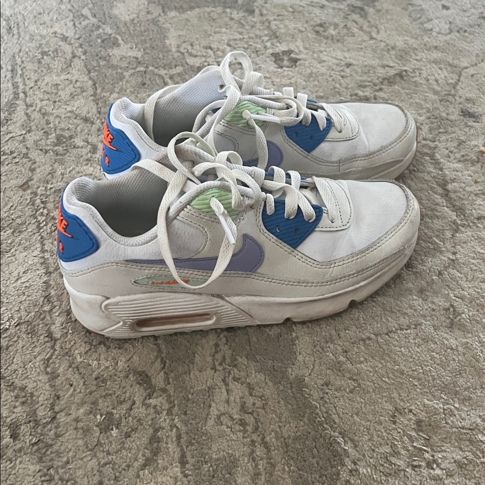 Nike White and Blue Air Sneakers